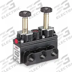 ARO Solenoid Air Control Valve: Alpha, Four-Way / Three-Position, 1/4 in Female NPT, Double Solenoid (MPN A712SD-000-N). Key specifications — attr1086925: Exhaust; attr1092969: Non-Locking; attr1086920: A712SD-000-N; attr1092977: Solenoid Return.