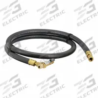 JB INDUSTRIES Hose Set: 5 ft Lg, 0° Angle, Black, Rubber/Kevlar®, Single Hose, Shut-Off Valve (MPN VL-100). Key specifications — Brand: JB INDUSTRIES; Includes Valve: Yes.