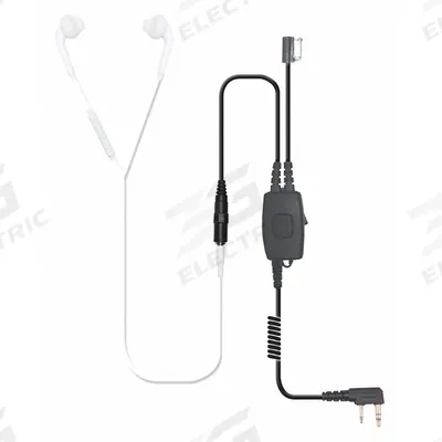 EARPHONE CONNECTION Surveillance Kit: Fits Kenwood, Earbud, Push To Talk, 2 Wires - Kenwood-Compatible Earpieces & Headsets