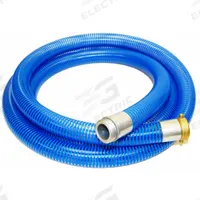 Suction and Discharge Hose: 4 in Hose Inside Dia., 55 psi, Blue/Clear, 4 in x 4 in Fitting Size (MPN BWS400-15MF). Key specifications — Temp. Range: -40° to 150°F; Hose Color: Clear; Brand: KURIYAMA.