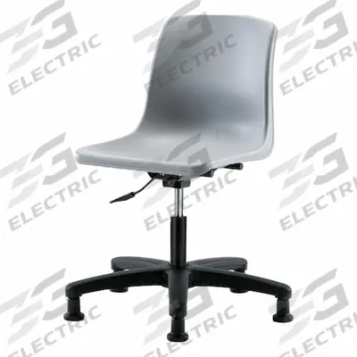 BLUE RIDGE ERGONOMICS Shell Chair: Gray, Plastic Material, 17 in Back Ht, 16 in Seat Wd - Armless Office Chairs