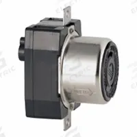 LEVITON Locking Receptacle: Non-NEMA, Black, 125/250V AC, 50 A Current Rating, 3 Poles, 4 Wires (MPN 6369CR). Key specifications — Brand: LEVITON.