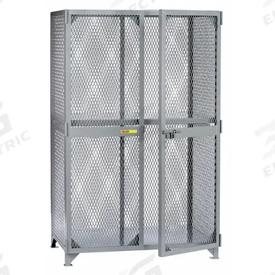 LITTLE GIANT Bulk Storage Locker: 61 in x 33 in x 78 in, 1 Fixed Shelf, Legs, Gray, Gray - Industrial Ventilated Shelf Cabinets