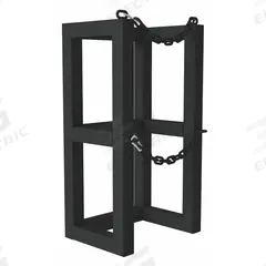 DURHAM MFG Gas Cylinder Rack: Vertical, 16 in x 12 in x 30 in, For 1 Cylinders (MPN GCRV-161230-08T). Key specifications — attr34863: DURHAM MFG; attr34955: Powder Coated; attr34956: Black.