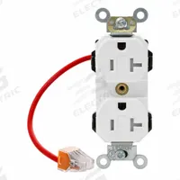 LEVITON Plugs and Receptacles: Duplex, 5-20, White, 125V AC, 20 A, 2 Pole / 3 Wire (MPN MT563-SCW)