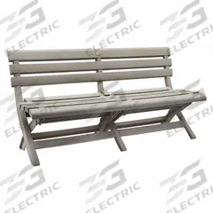 GROSFILLEX Folding Bench: French Taupe, French Taupe, 16 in Seat Ht, 58 3/4 in Seat Wd (MPN US449181). Key specifications — Frame Color: French Taupe; Frame Material: Mineral Polymer; Seat Color: French Taupe; Seat Material: Mineral Polymer.