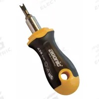 JB INDUSTRIES Refrigerant Cap Lock Screwdriver: 9/16 in Overall Lg, Plastic/Steel, Black/Yellow (MPN SHLD-3-DRIVER). Key specifications — Compatible Refrigerant Type: R-410A; Includes: Bits; Material: Steel; Color: Yellow; Brand: JB INDUSTRIES; Product Type: Refrigerant Cap Lock Screwdriver.