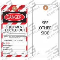 ELECTROMARK Danger Tag: Danger, Locked Out Device, Write-On Surface, English, Danger, Tag (MPN Y625855)