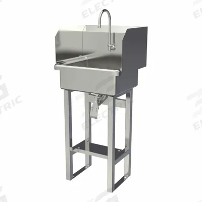 SANI-LAV Wash Station: 43 1/2 in Overall Ht, 17 in Bowl Lg, 7 in Bowl Dp, 0.5 gpm Flow Rate - One-Station Freestanding Hand Sinks with Faucets
