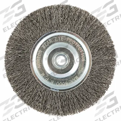 APPROVED VENDOR Wire Wheel Brush: Crimped Steel, 6 in Dia x 3/4 in Wd, 5/8 in Arbor - Light-Cleaning Brushes for Carbon Steel