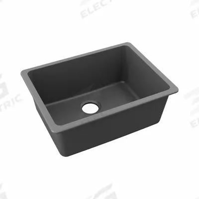 ELKAY Sink: 24 5/8 in Overall Lg, 18 1/2 in Overall Wd, 9 1/2 in Bowl Dp, 22 3/8 in Bowl Lg - One-Bowl Counter-Mounted Kitchen & Bar Sinks without Faucets