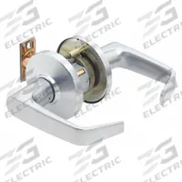STANLEY SECURITY SOLUTIONS Door Lockset: Privacy Lever Locksets, Chrome, ADA Compliant (MPN 9K30LL15DS3626). Key specifications — Ligature Resistance: Not Ligature-Resistant; Brand: STANLEY SECURITY SOLUTIONS; Visual Indicator Message: No Message; Lockset Style: Contour Angle Return; ADA Compliant: Yes; Finish: Satin Chromium-Plated : Zinc Alloy.