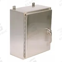 WIEGMANN Enclosure: 304 Stainless Steel, 24 in x 20 in x 10 in, NEMA 12/3R/4/4X, Solid Cover, Hinged (MPN SSN42420103PT). Key specifications — Brand: WIEGMANN; Closure Method: Padlock Hasp; Enclosure Material: 304 Stainless Steel; Knockouts: Not Included.