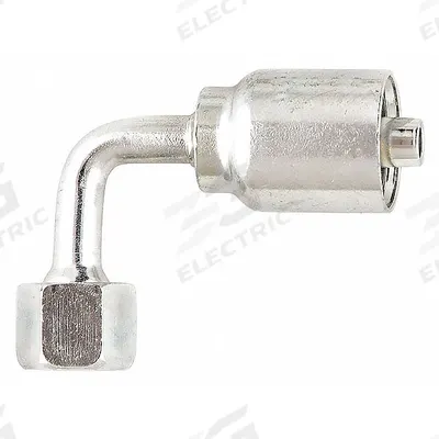 Parker Hydraulic Crimp Fitting: Steel x Steel, 90° Long Elbow, -4 For Hose Dash Size - Parker Crimp Hydraulic Hose Fittings with ORS Connection