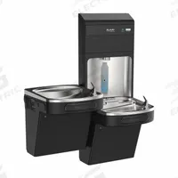 ELKAY Bi-Level Drinking Fountain with Bottle Filler: On-Wall, 8 gph @ 50°F, Touchless Sensor, Black (MPN LZSTL8WSBPRO-UV). Key specifications — Brand: ELKAY; Housing Material: Stainless Steel; Filter Access: Top Panel Access; Housing Finish: Stainless; Chilling Capacity: 8 gph @ 50°F; Housing Color: Black.