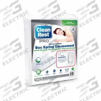 CLEANREST Mattress/Box Spring Protector: Twin XL, 80 in Overall Lg, 39 in Overall Wd, White, 3.39 oz (MPN 851949001838). Key specifications — Brand: CLEANREST; Cover Material: Polyurethane; Mattress Pad Material: Polyester Blend; Fabric Weight/Thread Count: 3.39 oz; Compatible Bed Height: 9 in.