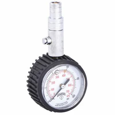 WINTERS Tire Pressure Gauge: Tire Pressure Gauge, Analog, 2 psi Pressure Increments - Dial Tire Pressure Gauges