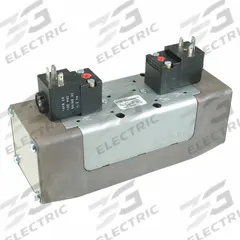 AVENTICS Solenoid Air Control Valve: Series CERAM, Double Solenoid, Five-Way / Three-Position (MPN R432006283). Key specifications — attr1076671: Internal Pilot; attr1076694: Solenoid Return; attr1076684: Non-Locking; attr1076708: 110 to 120V AC; attr1076649: Exhaust.