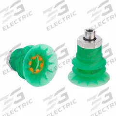 SCHMALZ Vacuum Pad Assembly: Multi-Bellows, 2.5 Folds, G3/8 in Vacuum Port, 52 mm Pad Dia, Green (MPN 10.01.06.03656). Key specifications — attr1019136: 10.01.06.03656; attr1019138: SCHMALZ; attr1019139: 55 A.