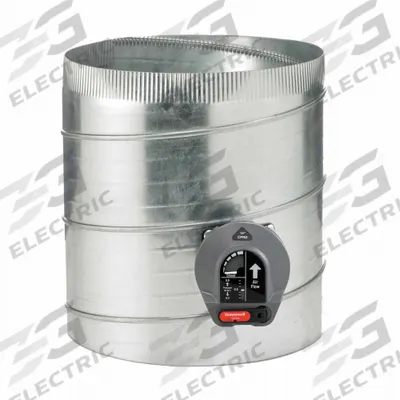 HONEYWELL HOME Round Bypass Zoning Damper,Steel,14" dia: 14 in Duct, 44 1/8 in L - Round Bypass Dampers