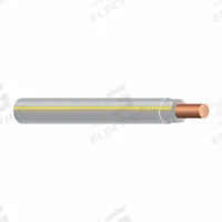 Wire: Copper, 12 AWG, 1 Conductors, Solid, Gray/Yellow, 500 ft Lg, THHN/THWN (MPN 57530502). Key specifications — Voltage: 600 V; Brand: SOUTHWIRE.