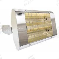 FOSTORIA Infrared Quartz Electric Heater: 3200 W Watt Output, 240V AC, 1 Phase, Hardwired, Silver (MPN H-30-222-THSS). Key specifications — Wattage Output: 3200 W; Voltage: 240V AC; Brand: FOSTORIA; Electrical Connection: Hardwired; Element Type: Quartz Lamp; Housing Color: Silver; Housing Material: Stainless Steel; Overall Dimensions - L x W x D: 24 in x 15 in x 11 in.