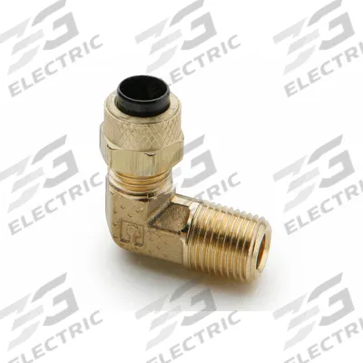 PARKER Compression Fitting Adapter: 1/4 in OD x 3/8 in Pipe Fitting Size, Compression x MNPT - Creep-Resistant Self-Aligning Brass Compression Fittings