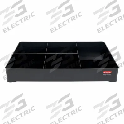 RUBBERMAID COMMERCIAL PRODUCTS Organizer: Black, 3 1/2 in Overall Ht - Housekeeping Cart Accessories