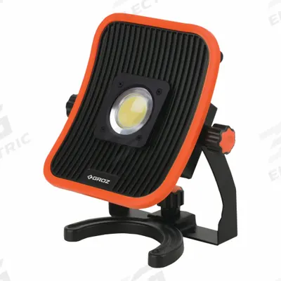 GROZ Temporary Job Site Light: 2,800 lm Max Brightness, LED, 2, 2 Brightness Levels - Magnetic Mount Lights