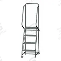 BALLYMORE Rolling Ladder: 3.2 ft Platform Ht, Unassembled, Steel, Wt-Actuated, Expanded Metal (MPN H418X). Key specifications — Includes Handrails: Handrails Included; Material: Steel; Brand: BALLYMORE; Color: Gray.