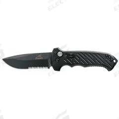 GERBER Tactical Folding Knife: 3 3/4 in Blade Lg, 4 3/4 in Closed Lg, 8 1/2 in Overall Lg, Aluminum (MPN 30-000377N). Key specifications — attr307537: Aluminum; attr307538: Yes; attr324882: GERBER.