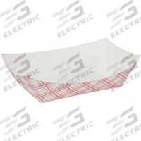 APPROVED VENDOR Disposable Food Tray: 1 Compartments, 1 1/2 in Ht, 6 1/2 in Wd, Red, 1,000 PK (MPN EFT100). Key specifications — Brand: APPROVED VENDOR; Microwave Safe: Yes; Pattern: Plaid; Shape: Rectangular; Tray Type: Food Tray.