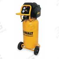 DEWALT Portable Air Compressor: Oil Free, 15 gal, Vertical, 1.6 hp, 5 cfm @ 90 psi, 120V AC, 15 A (MPN D55168). Key specifications — attr48686: Oil Free; attr48685: 120V AC; attr48678: 15 A; attr48671: DEWALT; attr124308: Standard (75 dBA or more).