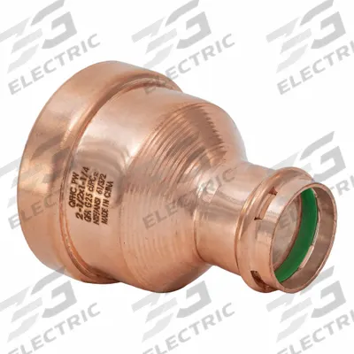 QUICKFITTING SUREPRESS Crimp Coupling: Straight, 2 1/2 in CTS x 1 1/4 in CTS size - Plumbing Copper & Bronze Press Tube Fittings with Seal Window