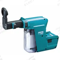 MAKITA On-Tool Dust Extractor: On-Tool, Self-Contained, 1 in Max. Dia, XRH01, OSHA Table 1 Compliant (MPN DX01). Key specifications — attr117716: XRH01; attr117710: SDS-Plus; attr117714: Rotary Hammers; attr117719: HEPA; attr117721: (1) HEPA Filter (197556-3); attr117708: Drilling; attr68812: MAKITA.