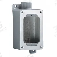 HUBBELL KILLARK Device Box: 1 Gangs, Aluminum, 3/4 in Hub Size, Dead End, 3 1/2 in Overall Ht (MPN SWB-2). Key specifications — Brand: HUBBELL KILLARK; Hub Type: Dead End.