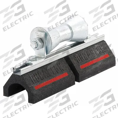 DURA-BLOK Pipe Support Block: Rubber Base, Electroplated Cast Iron - Support Blocks with Roller