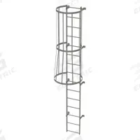 TRI-ARC Fixed Ladder with Safety Cage: 14 ft Overall Ht, 18 in Overall Wd, Steel, 15 Rungs (MPN WLFC1115). Key specifications — Brand: TRI-ARC; Assembly: Assembled; Number of Sections: 1.