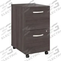 BUSH BUSINESS FURNITURE Desk Pedestal: Dark Gray, 2 Drawers, 27 3/4 in Overall Ht, Laminate/Wood (MPN SDF116SGSU-Z). Key specifications — attr988670: Brushed Nickel; attr988694: Laminate; attr988716: Hanging File Cabinet; attr988652: BUSH BUSINESS FURNITURE; attr988656: Dark Gray.