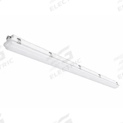 LED Surface Mount Fixture: 4 ft Lg, 3,600 lm, 4000K, 35 W, 120/277V AC, IP65 IP Rated - LED Linear Vapor-Tight Light Fixtures