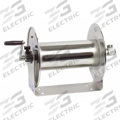 COXREELS Hand Crank Hose Reel: 75 ft (1/2 in I.D.), 12 in L x 14 in W x 13 in H - Corrosion-Resistant Stainless Steel Hand-Crank Hose Reels