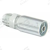 KURT Hydraulic Crimp Fitting: Carbon Steel, Straight, -6 For Hose Dash Size, Male x Male (MPN MJ-06-08). Key specifications — Fitting Gender: Male x Male; Fitting Connection Type: JIC x Hose End; Thread Size: 3/4"-16; For Hose Dash Size: -6; Brand: KURT.