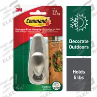 COMMAND Hook: 5 lb Wt Capacity, 1 Points per Hook, Nickel, 4 in Overall Ht, 1 5/8 in Overall Wd (MPN FC13-BN-AWES). Key specifications — Brand: COMMAND; Color: Nickel.