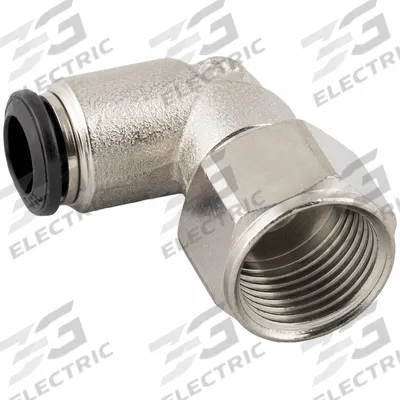 AIGNEP Push To Connect Fitting: 10 mm OD x 1/4 in Pipe Size, Push-to-Connect x FBSPP - Nickel-Plated Brass Tube Fittings