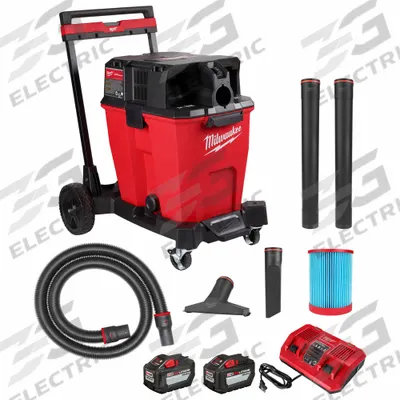 MILWAUKEE Shop Vacuum Kit: 12 gal Tank Size, Plastic, 2 1/2 in Vacuum Hose Dia, 9 ft Hose Lg - Milwaukee Shop Vacuums