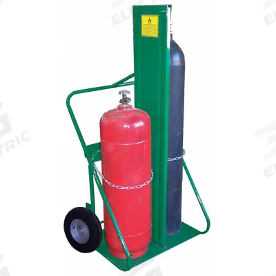SAFTCART Cylinder Hand Truck: 400 lb, Side by Side, 2 Cylinder - Firewall Welding Cylinder Hand Trucks