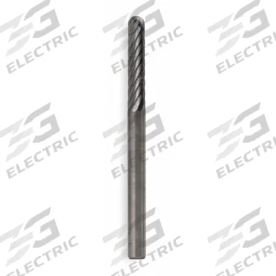 WIDIA METAL REMOVAL Carbide Bur: Ball-Nosed Cylinder, SC-42, Single Cut, 1/8" x 9/16" Head - Single-Cut Ball-Nosed Cylinder Burs