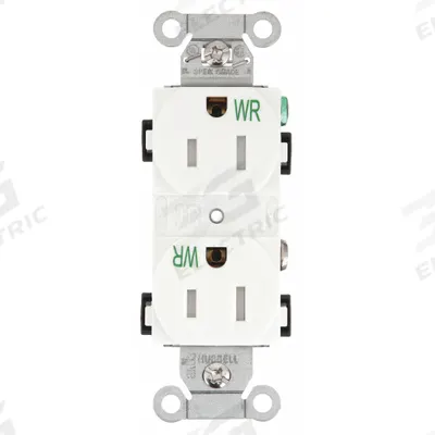 BRYANT Receptacle: Duplex, 5-15, White, 125V AC, 15 A, 2 Pole / 3 Wire (MPN CBRS15WWRTR) - General Purpose Receptacles