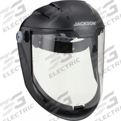 JACKSON SAFETY Face Shield: Clear, Uncoated, Reusable, 13 1/2 in Visor Wd - General Purpose Full-Frame Face Shields