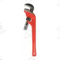 RIDGID End Pipe Wrench: Cast Iron, 2 1/2 in Jaw Capacity, Serrated, 18 in Overall Lg, I-Beam (MPN 31075). Key specifications — attr309808: I-Beam; attr309815: Cast Iron; attr324941: RIDGID.
